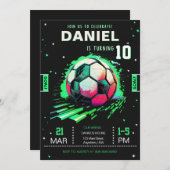 サッカーバースデー招待状 スポーツ招待 招待状 (正面/裏面)