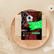 サッカーバースデー招待状、フットボール招待状