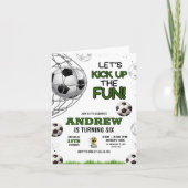 サッカーバースデー招待状、男子スポーツバースデー 招待状 (正面)