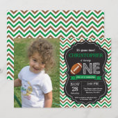 サッカーバースデー招待状 1歳の誕生日パーティー 招待状 (正面/裏面)