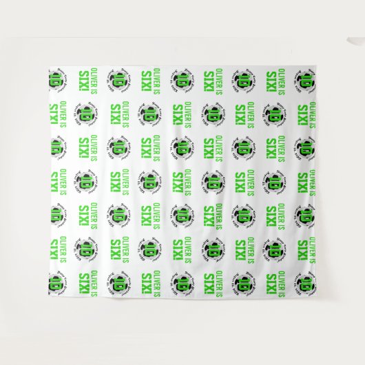 サッカーバースデー ステップアンドリピート フォトバックドロップ タペストリー (正面(横))