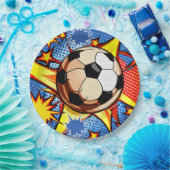 サッカーバースト ペーパープレート (パーティー)