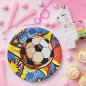 サッカーバースト ペーパープレート (パーティー)