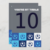 サッカーバーバルミツワーテーブル番号座席カード 招待状 (正面/裏面)