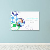 サッカーバー（ユダヤ教の）バル・ミツバーサインインフォトメモリボード キャンバスプリント (インサイチュ (ウッドフロア))