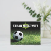 サッカーバー（ユダヤ教の）バル・ミツバーフラットサンキューノート サンキューカード (スタンド正面)