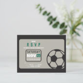 サッカーバー（ユダヤ教の）バル・ミツバー招待状返信カード 招待状 (スタンド正面)
