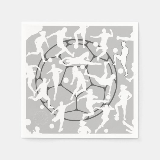 サッカーパターンの図 スタンダードカクテルナプキン (正面)