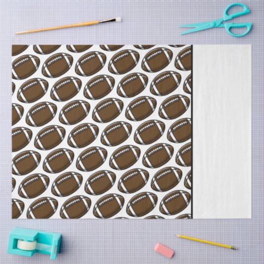 サッカーパターンホワイトスポーツプレーヤーチームゲームファン 薄葉紙 (クラフト)