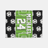 サッカーパターン選手名ジャージースポーツ フリースブランケット (正面(横))