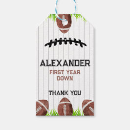 サッカーパターン1STダウン誕生日 ギフトタグ