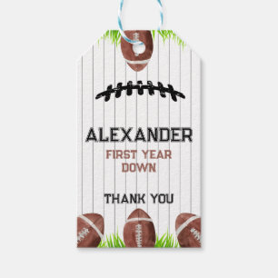 サッカーパターン1STダウン誕生日 ギフトタグ