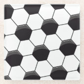 サッカーパターン ガラスコースター (正面)