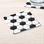 サッカーパターン スクエアペーパーコースター (アングル)