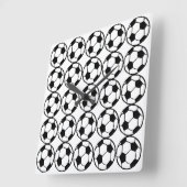 サッカーパターン スクエア壁時計 (傾斜)