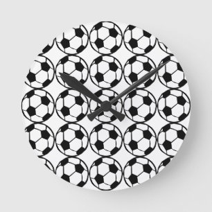 サッカーパターン ラウンド壁時計
