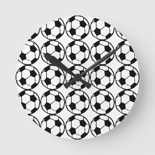 サッカーパターン ラウンド壁時計 (正面)