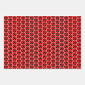 サッカーパターン – 赤青（緑） ラッピングペーパーシート (正面3)