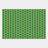 サッカーパターン – 赤青（緑） ラッピングペーパーシート (正面2)