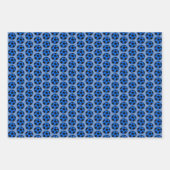 サッカーパターン – 赤青（緑） ラッピングペーパーシート (正面)