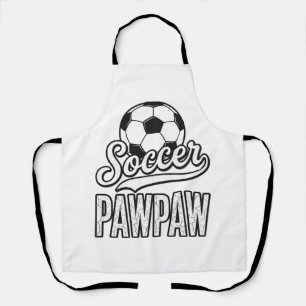 サッカーパパイアビンテージ彫刻Tシャツデザイン_1 エプロン