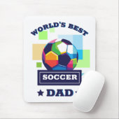 サッカーパパカラフル文字父の日のスポーツ マウスパッド (マウス)