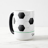 サッカーパパスポーツチームスピリットボールゴール選手 モーフィングマグカップ (正面左)