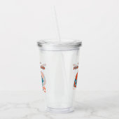 サッカーパパスポーツ愛好家オレンジブルーヴィンテージ アクリルタンブラー (左)