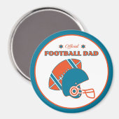 サッカーパパスポーツ愛好家オレンジブルーヴィンテージ マグネット (正面/裏面)