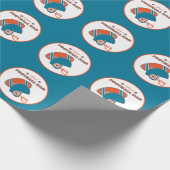 サッカーパパスポーツ愛好家オレンジブルーヴィンテージ ラッピングペーパー (角)