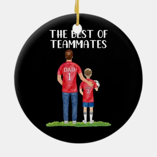 サッカーパパソンファーザーズデイサッカー選手 セラミックオーナメント (裏面)