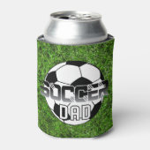 サッカーパパパーソナライズされたボールの名前と番号 缶クーラー (缶正面)