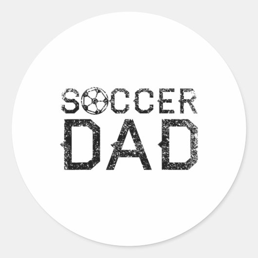 サッカーパパ選手パパ父1 ラウンドシール (正面)