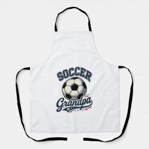 サッカーパパ ビンテージ彫刻Tシャツデザイン_1 エプロン