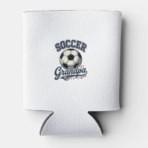 サッカーパパ ビンテージ彫刻Tシャツデザイン_1 缶クーラー
