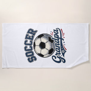 サッカーパパ ビンテージ 彫刻 Tシャツ デザイン 1 ビーチタオル
