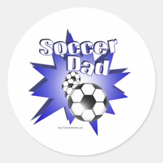 サッカーパパ ラウンドシール (正面)
