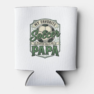 サッカーパパ ヴィンテージ 彫刻 Tシャツ デザイン 1 缶クーラー