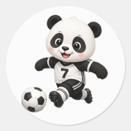 サッカーパンダクラシック丸ステッカー ラウンドシール