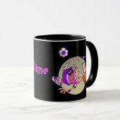 サッカーパーソナライズされたおもしろいサッカーの漫画 マグカップ (正面右)