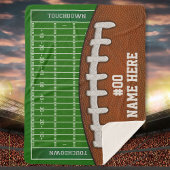 サッカーパーソナライズされたとフットボールのフィールド毛布 シェルパブランケット