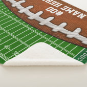 サッカーパーソナライズされたとフットボールのフィールド毛布 シェルパブランケット (3/4)