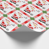 サッカーパーソナライズされたのクリスマスプレゼント ラッピングペーパー (角)