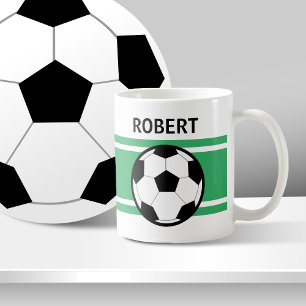 サッカーパーソナライズされたのコーヒーマグ コーヒーマグカップ