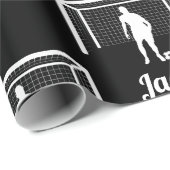 サッカーパーソナライズされたのゴールキーパーサッカーの男性 ラッピングペーパー (ロールコーナー)