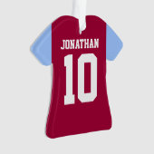 サッカーパーソナライズされたのサッカーシャツコントラストの袖 オーナメント (正面)