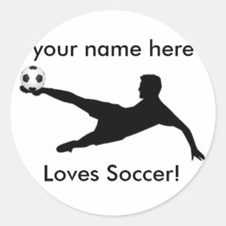 サッカーパーソナライズされたのシール ラウンドシール