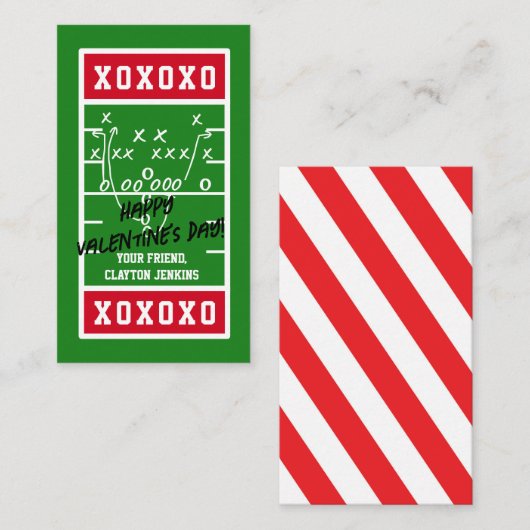 サッカーパーソナライズされたのバレンタインデーのカード ノートカード (正面/裏面)