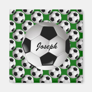 サッカーパーソナライズされたのパターンのサッカーボール マグネット