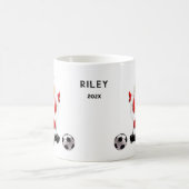 サッカーパーソナライズされたのホリデーギフト コーヒーマグカップ (中央)